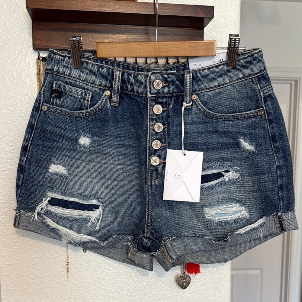 KanCan Distressed Denim Shorts